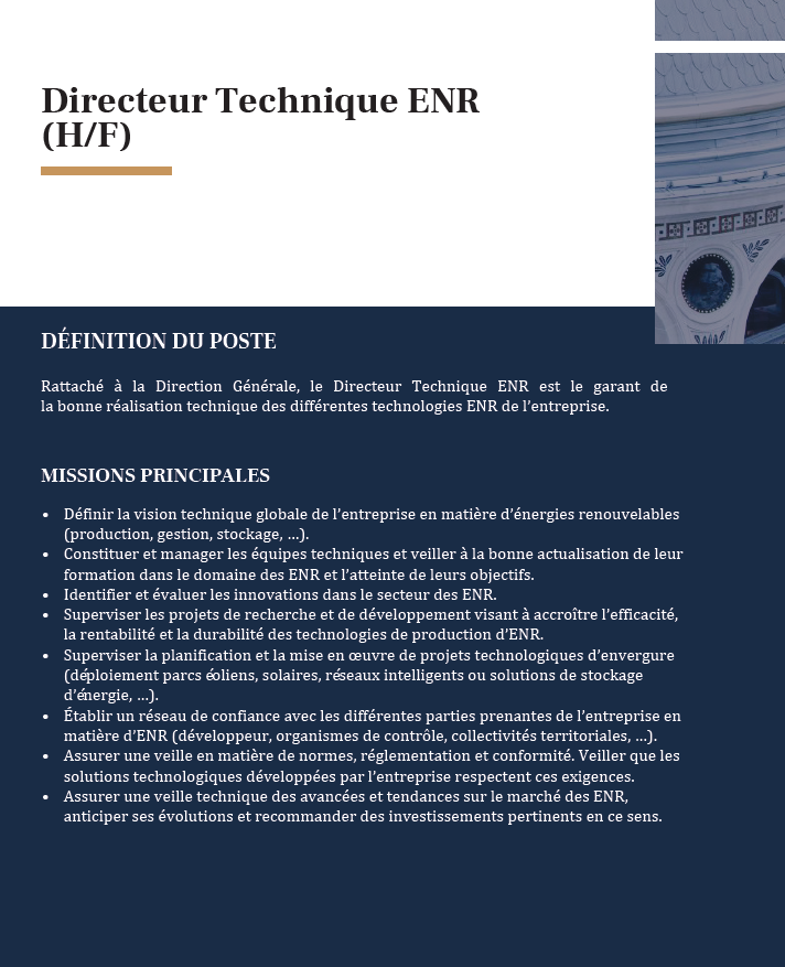 dir tech - Études de rémunérations des Dirigeants pour les métiers des Energies Renouvelables.